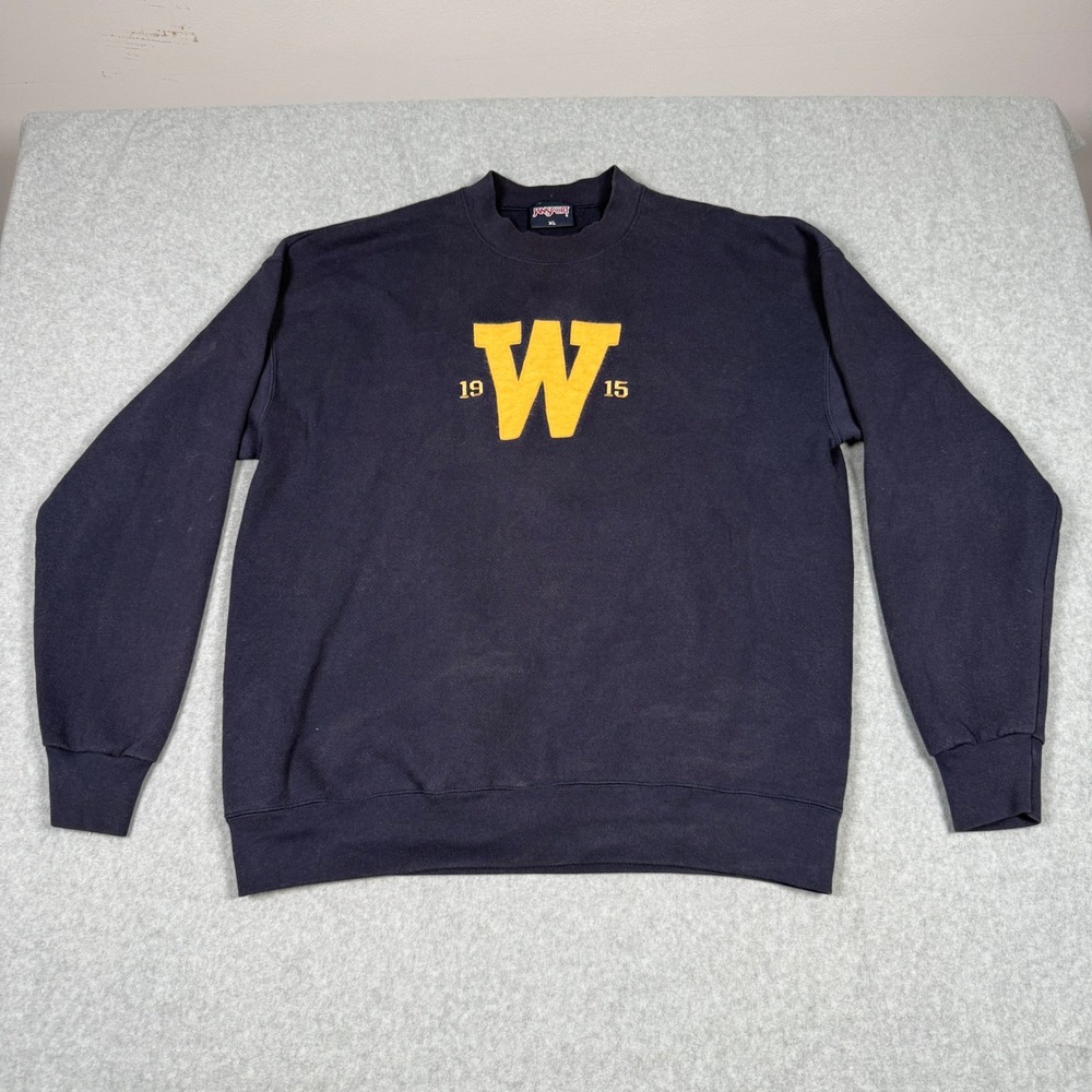 Vintage 90s Webster University Jansport Navy Collegiate Crewneck Sweatshirt XL